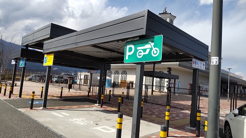 道の駅 富士川 二輪車駐車スペース
